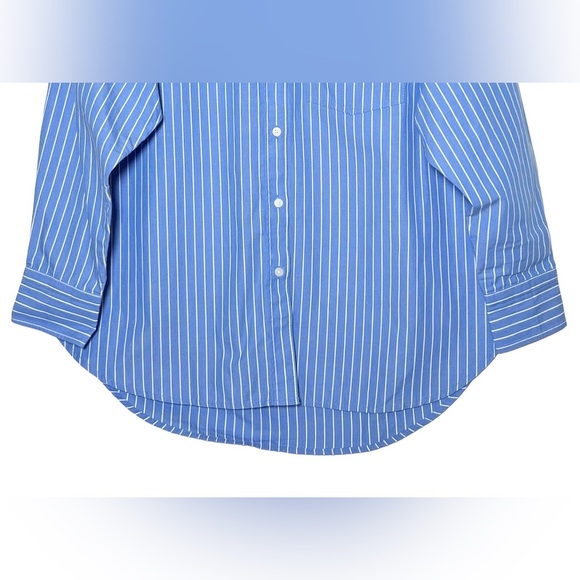 NWT J. Crew Étienne OVERSIZED shirt in striped Blue & White Cotton Poplin, XS - Picture 10 of 14
